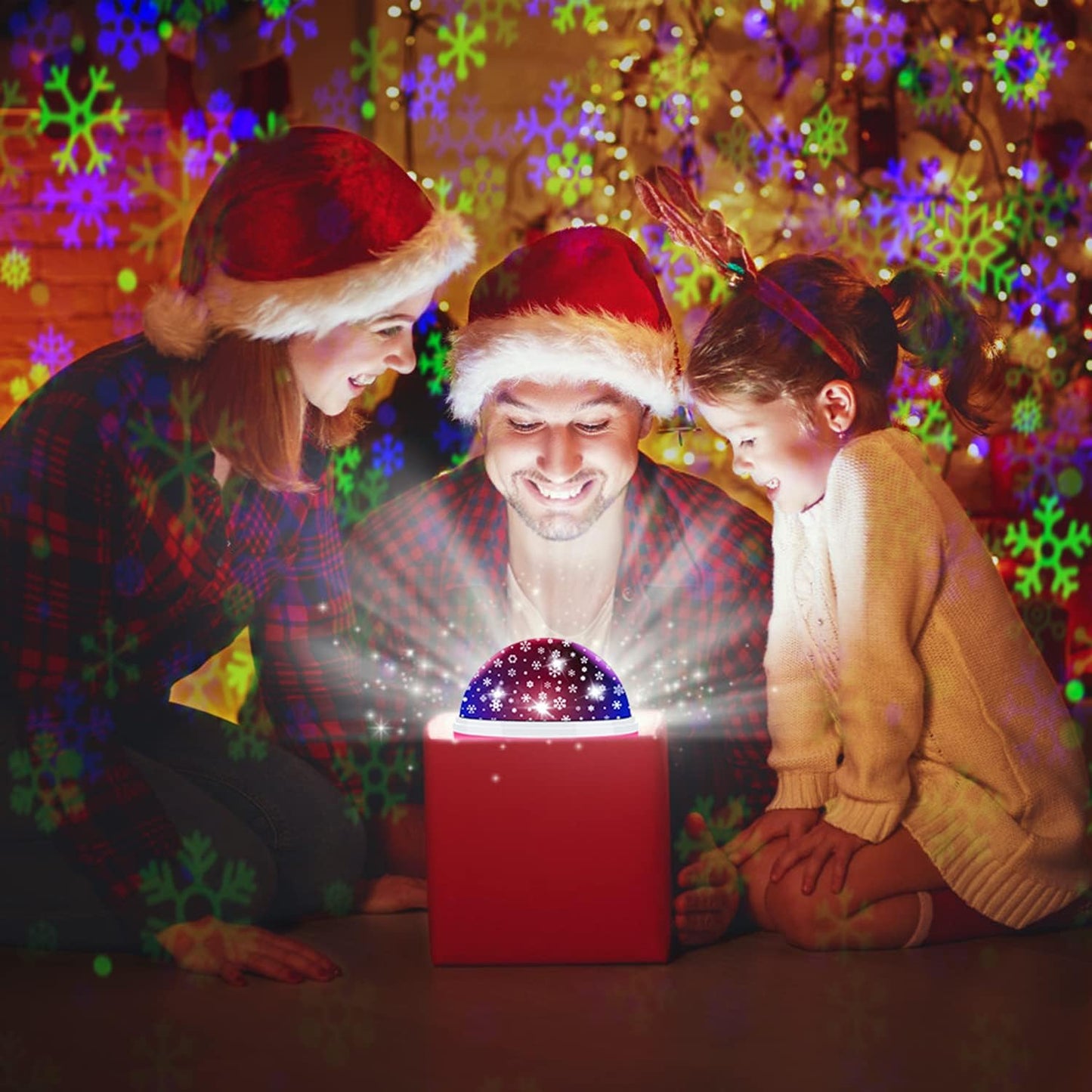 Snowflake Projector Night Light Indoor, Snowflake Nightlight with Timer, Star Lights Projector for Ceiling Kids Room Decor Gifts for 3-8 Year Old Girls Christmas Birthday Gift for Toddler