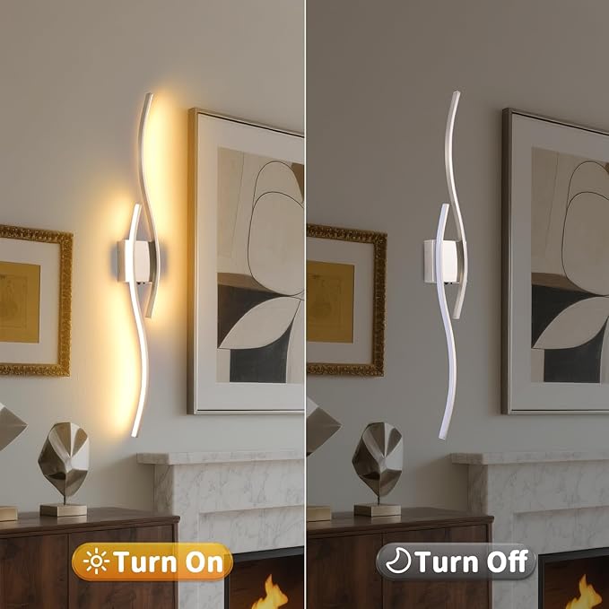 Battery Powered Wall Sconces Set of 2, Nickel 39" LED Dimmable Wall Sconce with Remote Control/Timer/Memory, USB Rechargeable Wall Lights for Living Room, Bedroom, Hallway Wireless scones Lighting - Bloomnest