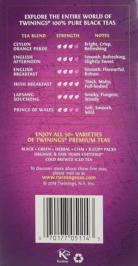 Twinings Darjeeling Tea - A Delicate, Dry Black Tea, Sophisticated Coffee Alternative with Less Caffeine, Individually Wrapped Tea Bags, 50 Count - Bloomnest