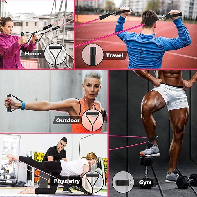 VEICK Resistance Bands, Exercise Bands, Workout Bands, Resistance Bands for Working Out with Handles for Men and Women, Exercising Bands for Fitness Weights Work Out at Home - Bloomnest
