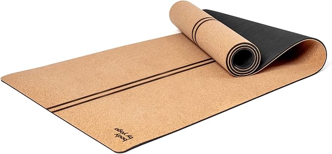 Luxury Cork Yoga Mat - Non Slip, Extra Thick Grip. Thicker, Longer, and Wider for More Comfort and Support. Tough Enough For Hot Yoga. Natural, Non Toxic, and Eco Friendly. Optional Alignment Lines. - Bloomnest