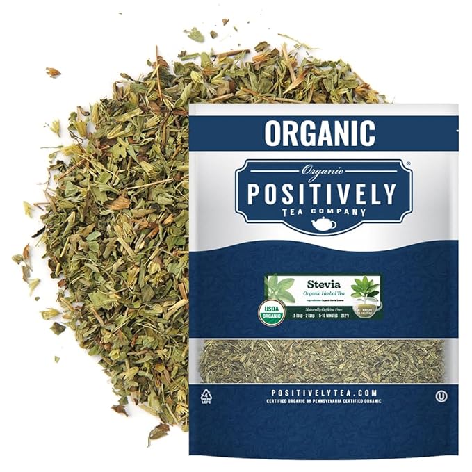 Organic Positively Tea Company, Stevia Leaf, Herbal Tea, Loose Leaf, 16 Ounce - Bloomnest