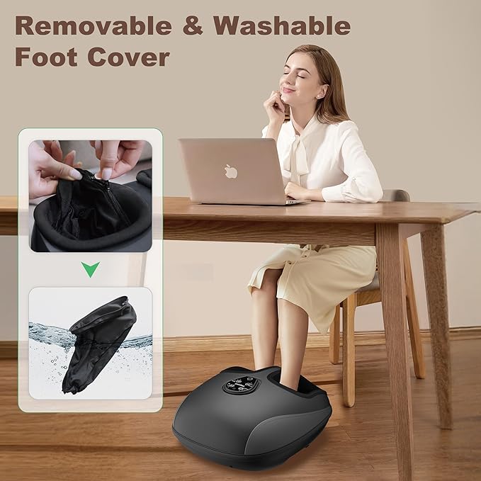 Shiatsu Foot Massager, Electric Foot Massager Machine with Heat, Deep Kneading, Compression, Vibration, Remote Control, Feet Massager for Neuropathy, Plantar Fasciitis, Size 13 - Bloomnest