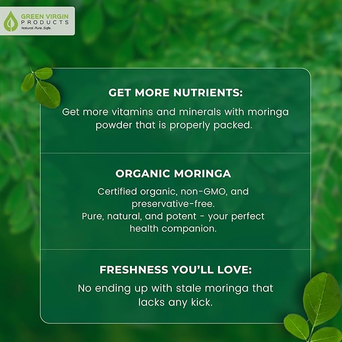 Green Virgin Moringa Oleifera Tea Bags | 100% Pure, Wild-Crafted & Natural Herbal Tea in Oxidation-Free Pouch (30 Bags) - Bloomnest
