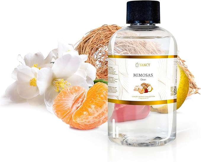 YANCY Mimosas Luxury Collection Fragrance Oil (4 oz), Bubbly Citrus and Floral Scent, Ideal for Diffusers, Oil Burners & Aroma Lamps, Bright Fragrance for Brunch Vibes YancySpa