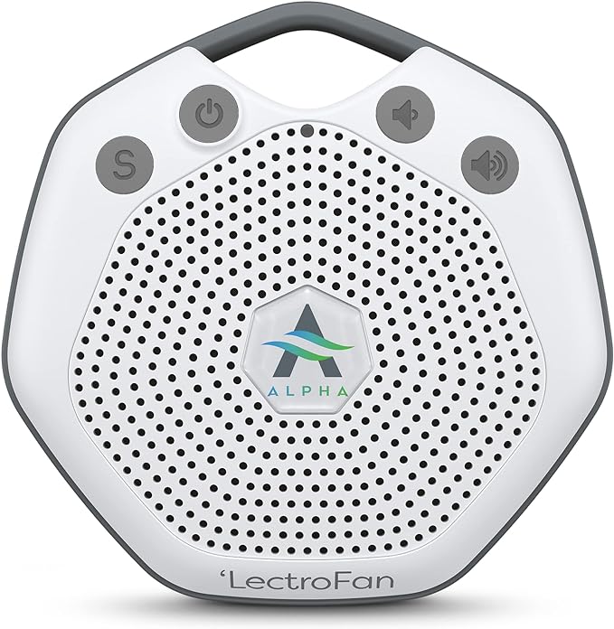 Adaptive Sound Technologies LectroFan Alpha Portable Sleep Sound Machine - Rechargeable White Noise Machine for Crib, Stroller, Car Seat & More - 7 Non-Looping Sounds - for Travel, Bedroom, Nursery