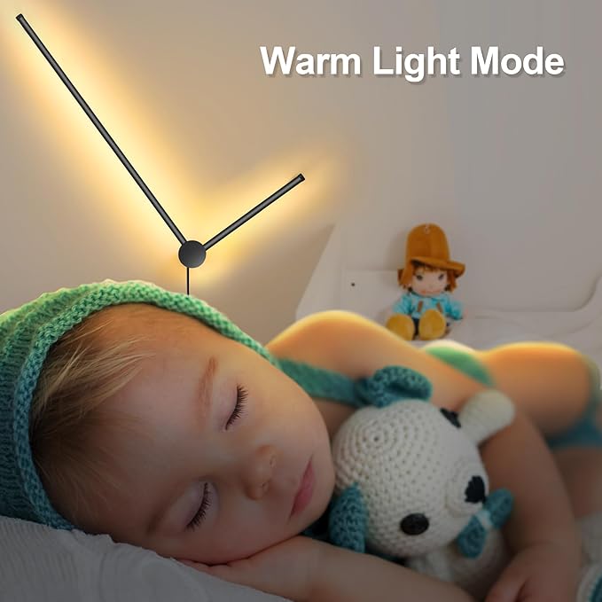 RGB LED Wall Sconces Set of Two with Remote, 15 Color Modes, Dimming, DIY 180° Rotate, Black Plug in Wall Sconces with Warm Light, Dynamic Multicolor Ambience Lights, Plug in Wall Light, 39.4 Inches - Bloomnest