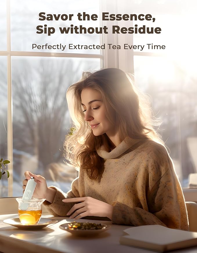 Tea Infuser for Loose Leaf Tea, 2-in-1 Tea Filter & Scoop Fine Mesh Tea Strainers for Loose Tea Single Cup, 304 Stainless Steel Loose Leaf Tea Steeper Tea Diffusers for Loose Tea