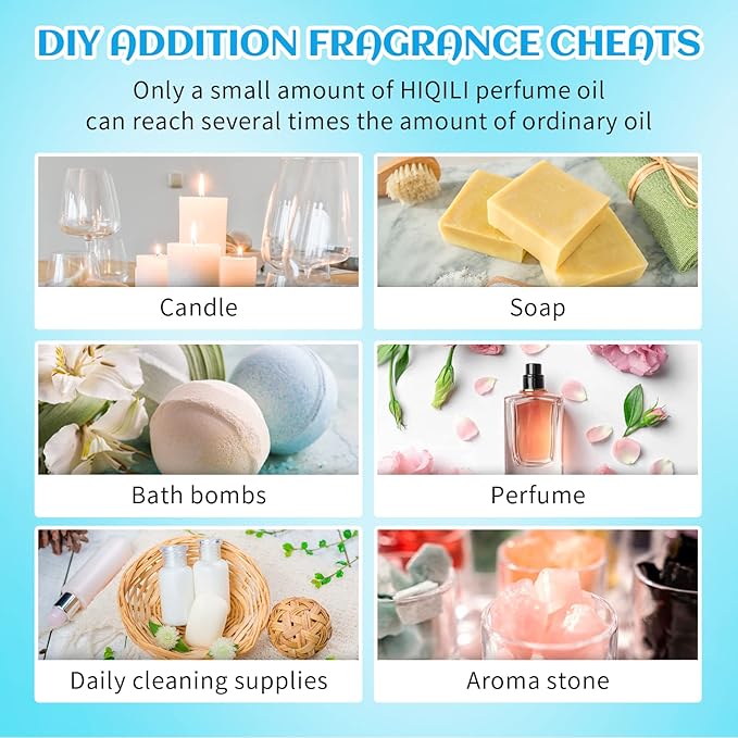 HIQILI Fragrance Oil, Gold Coast 6x10ml for Candle Scents Making, Scented Oils for Soy Candles Soap Slime Aromatherapy Diffuser, Premium Grade Essential Oil Set for Christmas Holiday - Bloomnest
