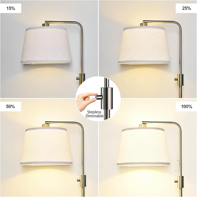 Nintiue 【Upgraded】 Dimmable Floor Lamp, 1000 Lumens LED Edison Bulb Included, Brushed Nickel Arc Floor Lamps for Living Room Modern Standing Lamp Tall Lamps for Living Room Bedroom - Bloomnest