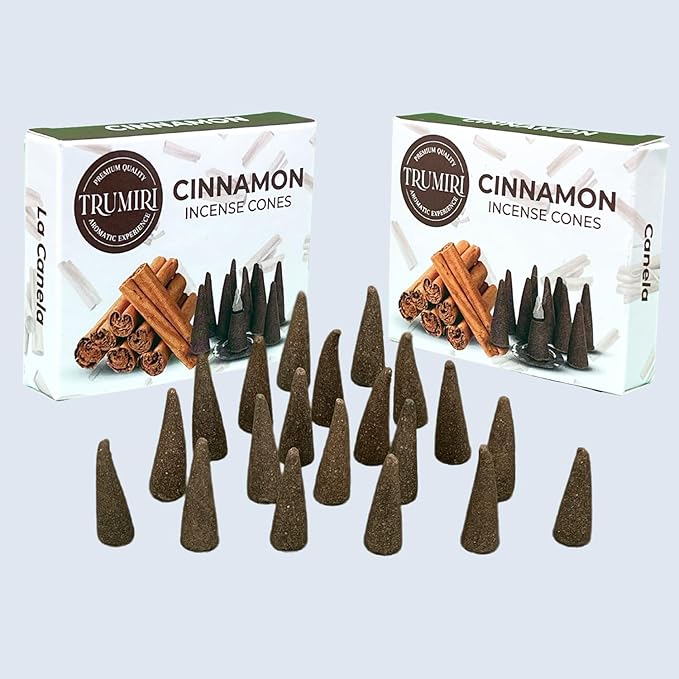 TRUMIRI Cinnamon Incense Cones - Total 20 Cone Incense - Dual Pack of 10 Insence Cones - Incense Cones Scented - Cone Incense Scents - Insense Cones - Incent Cone TRUMIRI