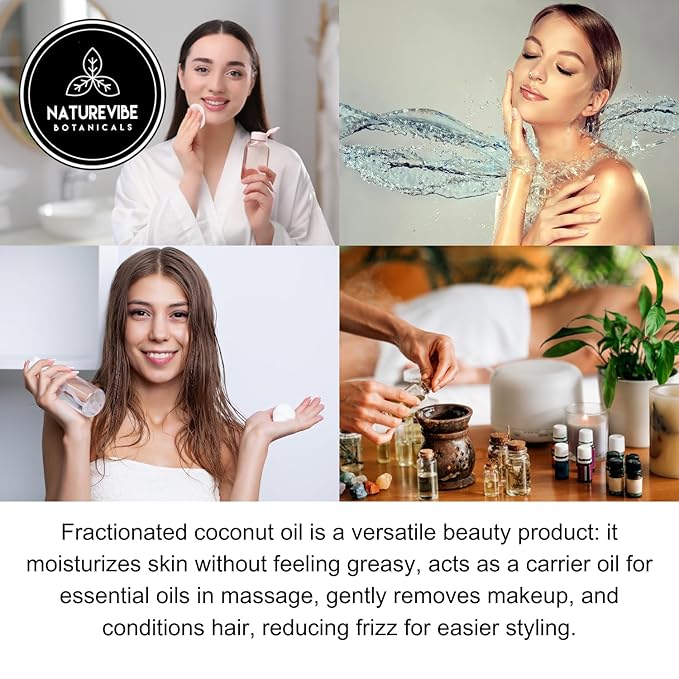 Naturevibe Botanicals Fractionated Coconut Oil 32 Ounces | 100% Pure and Natural | Great for Skin Care and Hair Care - Bloomnest