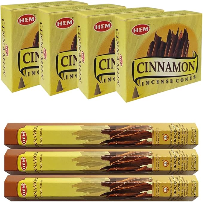 Cinnamon Incense Sticks and Cone Incense Holder Variety Pack Bundle insence insense insienso TRUMIRI