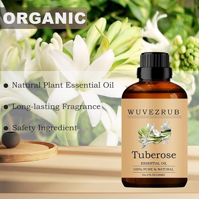 Tuberose Essential Oil - 120ML Pure and Natural for Aromatherapy Diffuser - 4 Fl Oz - Bloomnest