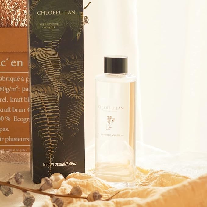 Chloefu LAN Jasmine Reéd Diffuser Refill Natural Essential Jasmine Oil 200ml/6.76 fl oz, Home & Office Decor Aromatherapy Diffuser Oil Gift Set - Bloomnest