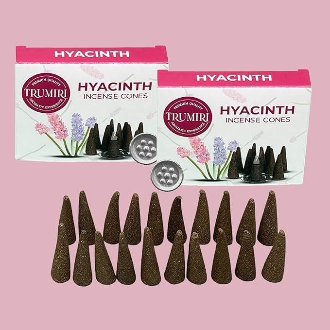 Hyacinth Incense Cones - Total 20 Cone Incense - Dual Pack of 10 Insence Cones - Incense Cones Scented - Cone Incense Scents - Insense Cones - Incent Cone TRUMIRI