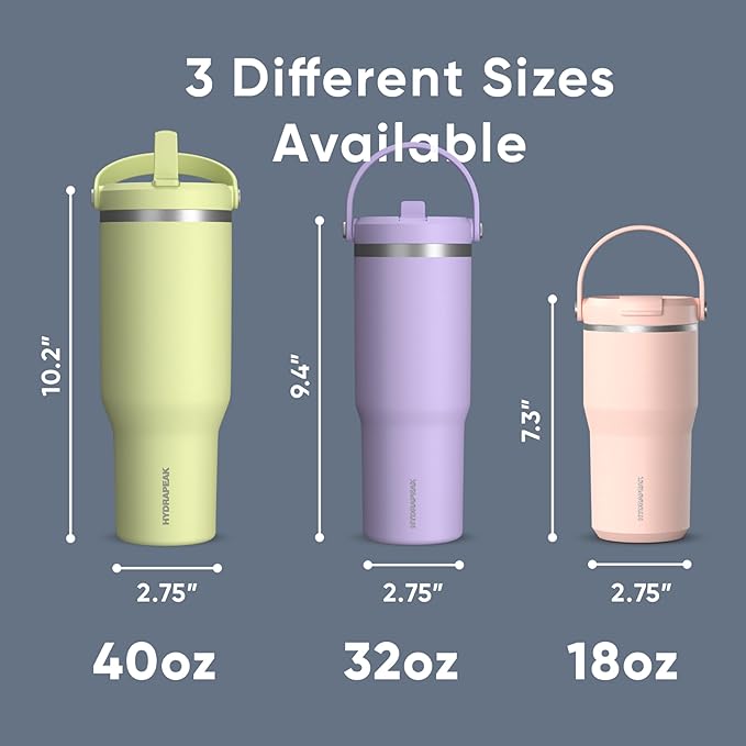 Hydrapeak Nomad 32 oz Tumbler with Handle and Straw Lid, Leakproof, Double Insulated, 32oz Cup Stainless Steel (Modern Blue) - Bloomnest