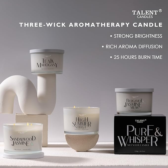 Scented Candles for Home - Large 3 Wick Jar Candles - Natural Soy Wax Candles Gifts for Women & Men - Aromatherapy Aesthetic Candles - Bloomnest