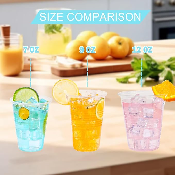 9 oz Clear Plastic Cups, 2000 Count Bulk, PP Clear Plastic Cups Disposable for Party Suit for Hot Beverages, Soda, Juice (9oz 2000count) - Bloomnest