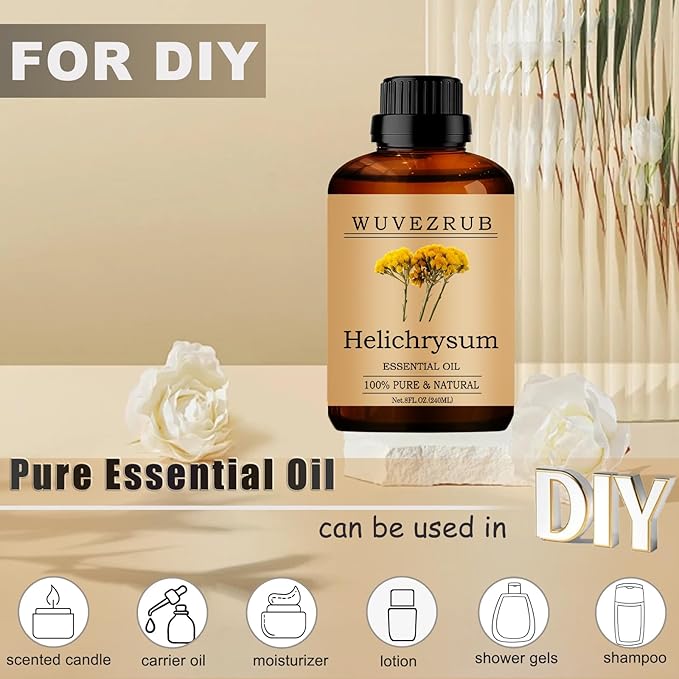 Helichrysum Essential Oil - 240ML Pure and Natural for Aromatherapy Diffuser - 8 Fl Oz - Bloomnest