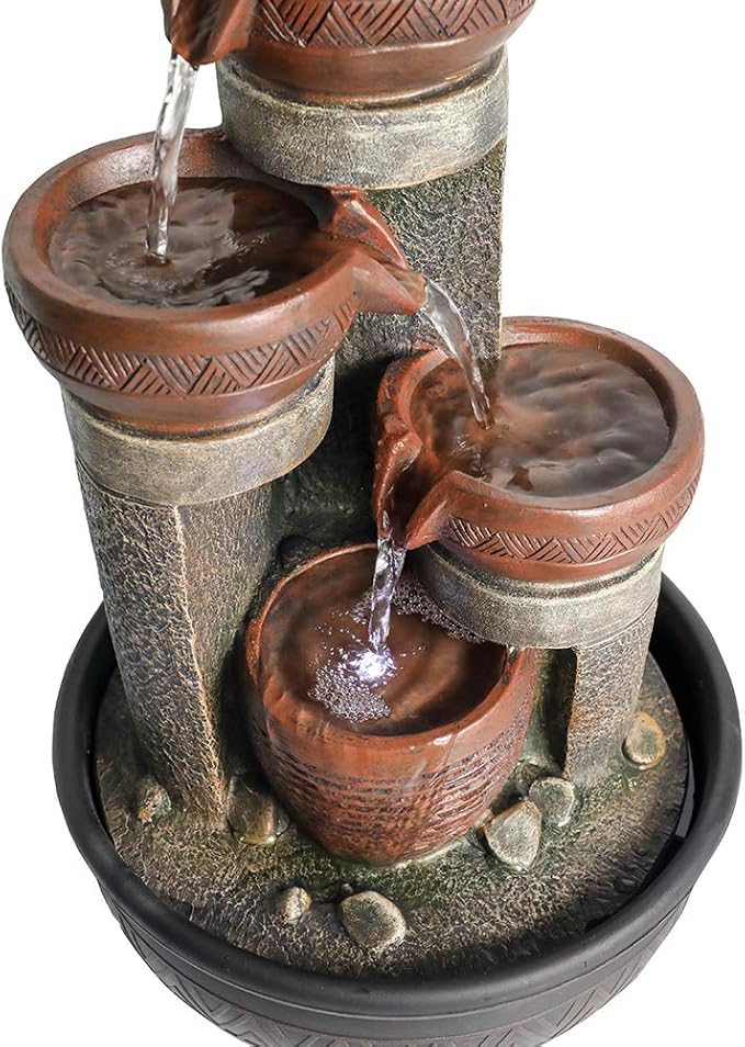 Tabletop Water Fountains Indoor Waterfall and Calming Water Sound Relaxation Desktop Fountain，The for Office, Room Decoration, Portable Feng Shui Fountain Indoor and Outdoor