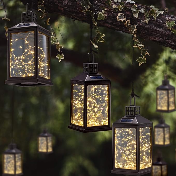 Solar Lantern Lights Outdoor SUNWIND Waterproof Solar Table Lamp Hanging Lighting with 40 Warm White LEDs for Garden Patio Landscape Decoration - Bloomnest