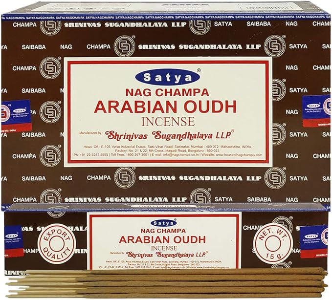 Arabian Oudh Incense Sticks and Holder Bundle - Satya Incense - Bloomnest