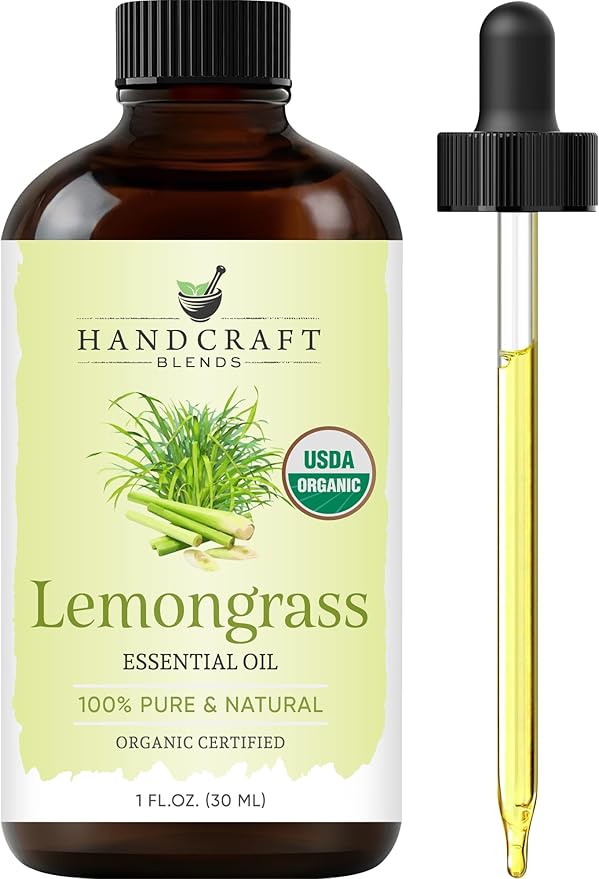 Handcraft Blends Organic Lemongrass Essential Oil – 1 Fl Oz – 100% Pure and Natural – Premium Grade Essential Oil for Diffuser and Aromatherapy HandcraftBlends