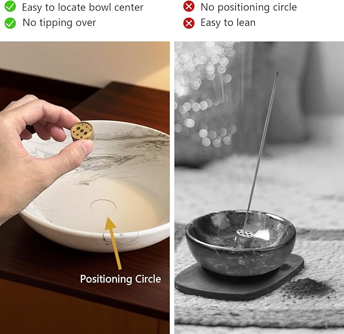 Incense Holder for Sticks Round Insence Bowl Minimalist Plate 6.2 ” Width