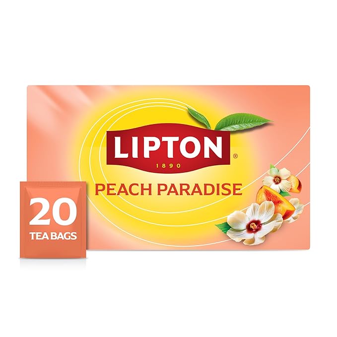 Lipton Peach Paradise Tea Bags, caffeine free Tea, Fruit and Herbal Tea, Individually Wrapped, 20 Tea Bags - Bloomnest