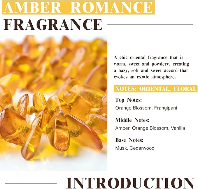 EUQEE Amber Romance Fragrance Oils, 2.02 Fl oz/ 60ml Essential Oils for Diffuser, Candle Making, DIY Soap with Glass Dropper - Bloomnest