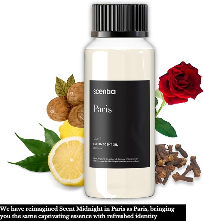 Scentia Hotel Fragrance Oil Inspired by The Hotel Costes - 120 mL 4.06 fl oz - Refill Diffuser Oil Blend Rose, Clove & Sandalwood Notes for Aromatherapy Diffusers - Paris - Bloomnest
