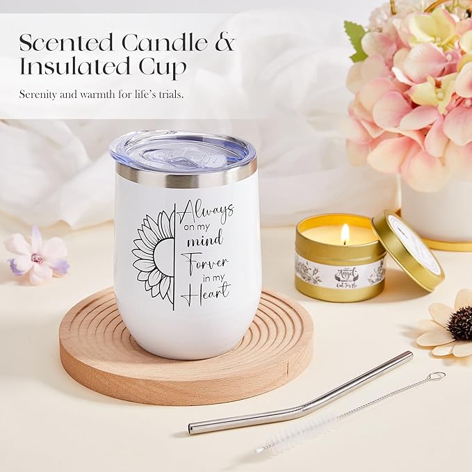 Sympathy Gift Baskets, Unique Memorial Gifts for Loss of Loved One, Bereavement Grief Gift Idea with Crystal Suncatcher, Condolences Gift Basket Box for Women, Sorry for Your Loss Mom Dad Friend Baby - Bloomnest