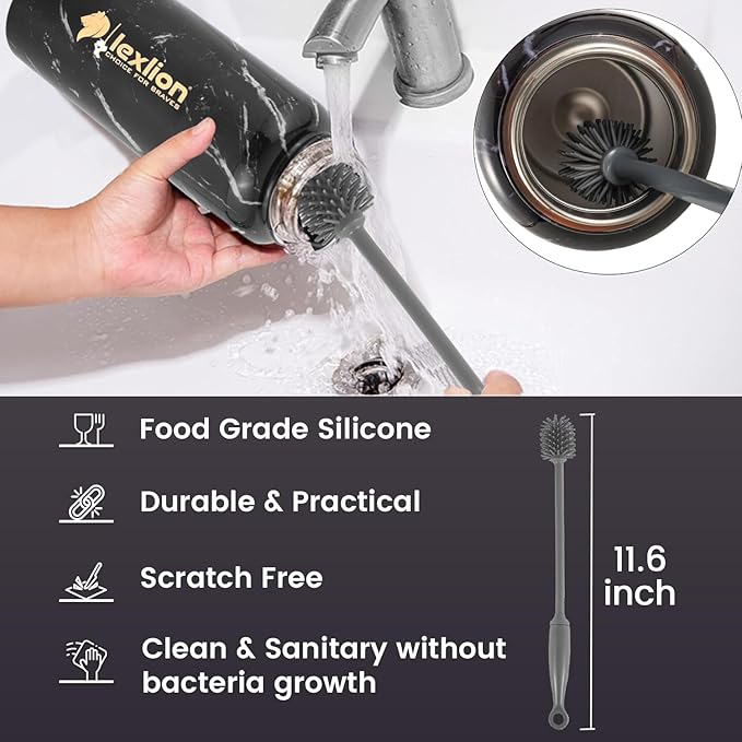 Lexlion Tea Infuser Water Bottle 32 Oz – Triple Wall Insulated Stainless Steel, Loose Leaf & Fruit Strainer, 3 Leakproof Lids, BPA-Free Silicone Sleeve, Reusable Thermal Mug - Bloomnest