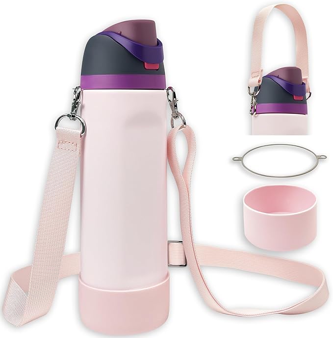 Silicone Boot Set for Owala Water Bottle 24 oz, 32 oz, 40 oz - Includes Non-Slip Sleeve, Shoulder Strap & Handle Strap, Perfect Owala Accessories, Fits Owala Tumbler, Owala FreeSip, Candy Coated SITKOL