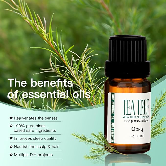 Tea Tree Essential Oil Blend, 100% Pure Natural Aromatherapy, Undiluted for Diffuser, Anti-Dandruff & Anti-Itch, Hair, Scalp-10ML - Bloomnest