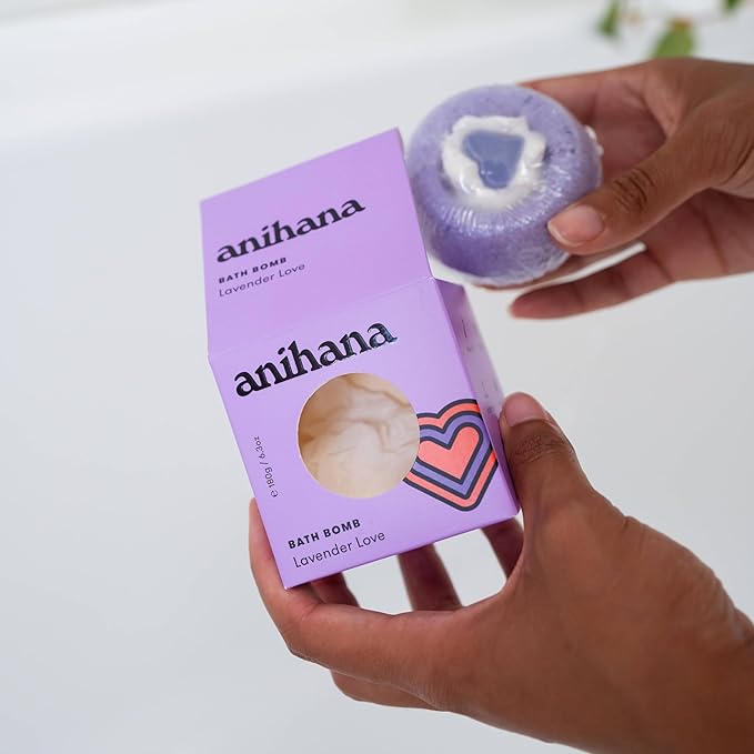 ANIHANA Bath Bombs with Coconut Oil, Paraben Free, Hand-Crafted Luxury Fizzers, Refreshing Lavender Love Scent, 6.3 oz Each, 3 Pack - Bloomnest