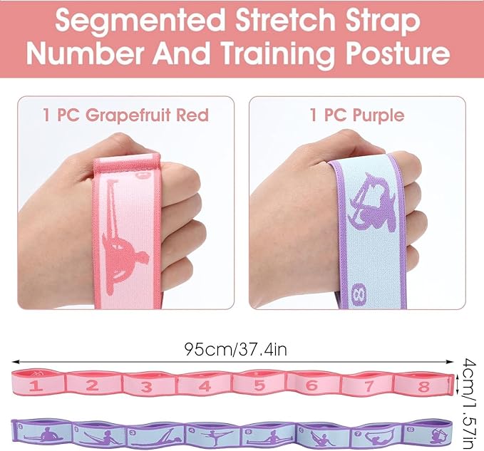 Multi-Loop Stretch Band - Yoga, Pilates, Ballet, and Physical Therapy Stretching Strap for Flexibility, Leg Stretching, and Exercise - Durable Stretching Equipment for Dance and Fitness - Bloomnest