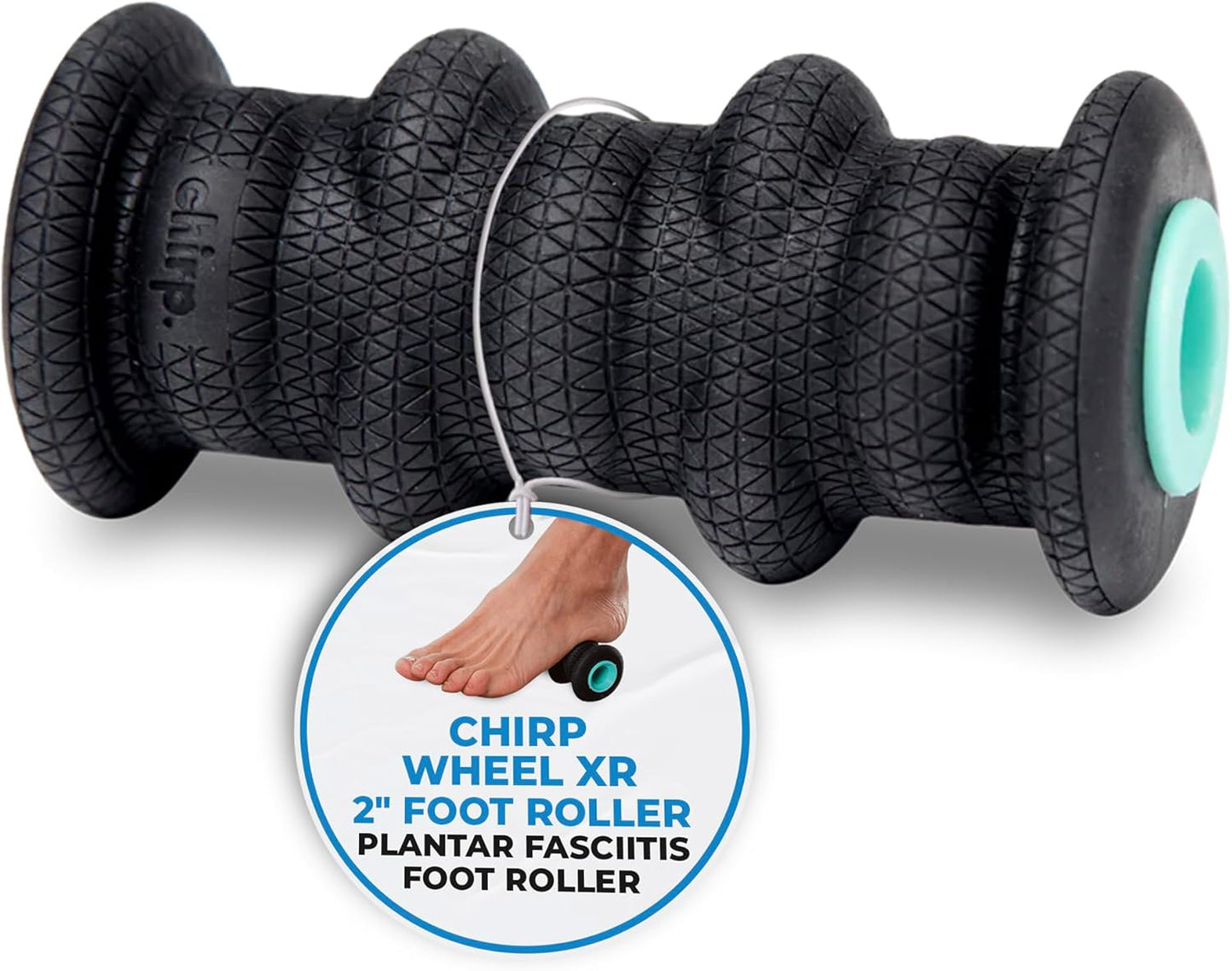 Chirp Wheel XR Foot Massage Roller - Targeted Massage for Plantar Fasciitis and Foot Fatigue, Arch Pain Relief, and Muscle Recovery | High Density Foam Exercise Equipment, 500lbs Capacity, 2" Mint