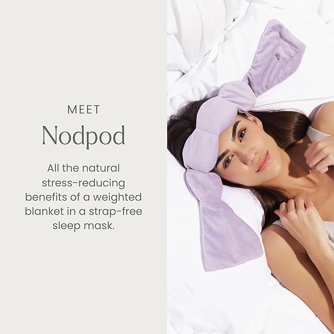 Nodpod Weighted Blanket & Sleep Mask Bundle – Ultra-Soft Body Blanket with Glass Beads + Light-Blocking Eye Mask – Relaxation, Comfort, Travel & Better Sleep - Wisteria - Bloomnest