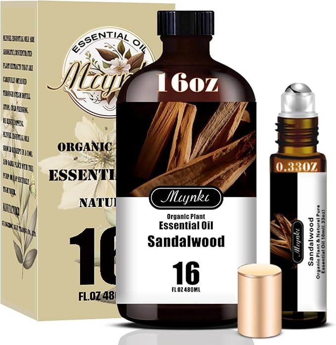 Sandalwood Fragrance Oil-Sandalwood Essential Oil 16.33oz (490ml)-100% Pure Natural Scent for Diffusers, Candles, Soap Making & Aromatherapy-Relaxing Home & Gift Essential Oil for Bath, Massage - Bloomnest