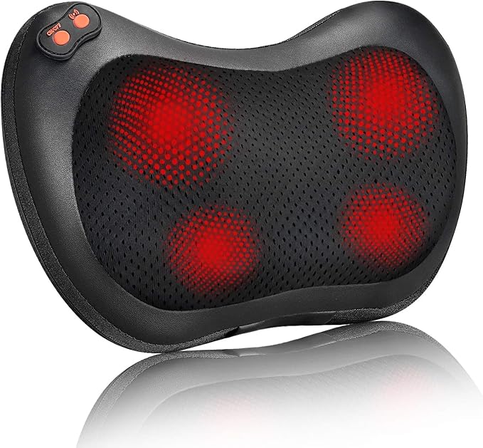 Back Massager, Shiatsu Neck Massager with Heat, Electric Back Massager for Shoulder, Back, Leg, Deep Tissue Kneading Massage to Relief Muscles, Massage Pillow for Mom/Dad/Women/Men - Bloomnest