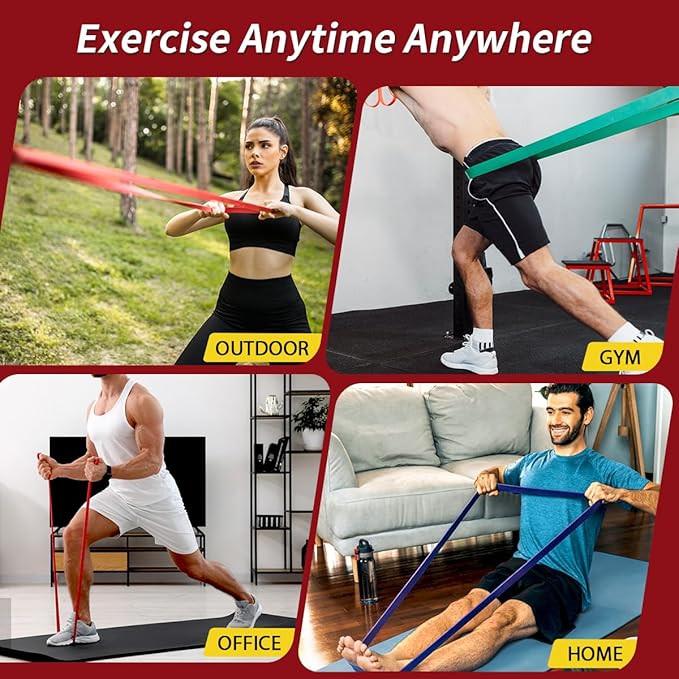WHATAFIT Resistance Bands, Pull Up Assistance Bands, Exercise Bands, Workout Bands Set for Men and Women Home Fitness, Body Stretching, Strength Training, Physical Therapy - Bloomnest