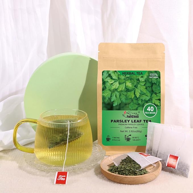 FullChea - Parsley Tea Bags, 40 Teabags, 2g/bag - Premium Parsley Leaves - Non-GMO - Caffeine-free - Aid Digestion & Boost Immunity - Bloomnest