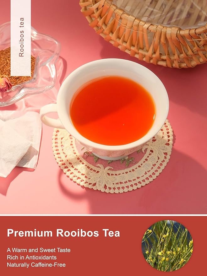 TeeLux Rooibos Tea Bags, Premium Natural Rooibos Herbal Tea, Fruity Sweet Flavor, Caffeine-free, 100 Count - Bloomnest