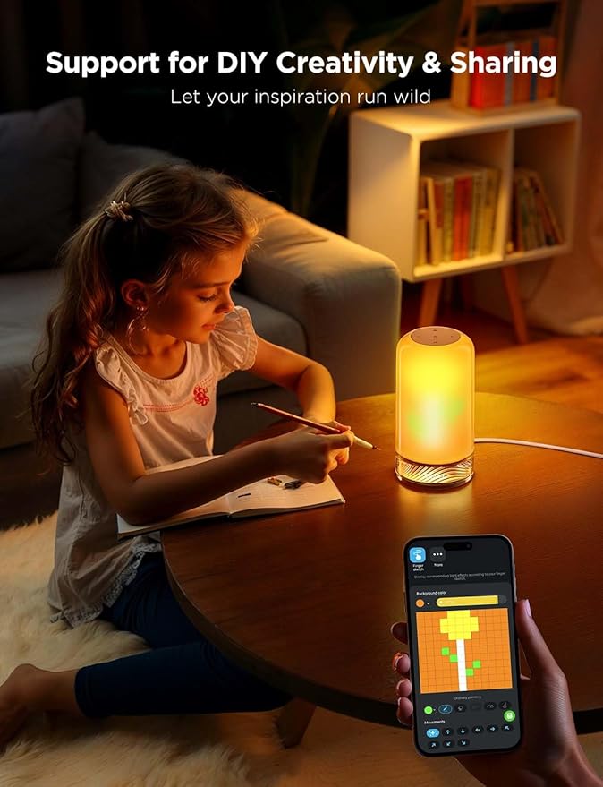 Govee RGBIC Smart Table Lamp 2, Touch Bedside Small Table Lamp Work with Matter, Alexa, LED Desk Lamp with 64 Scene Modes, Color Changing Lamp for Bedroom Living Room Dimmable Night Light(Corded) - Bloomnest