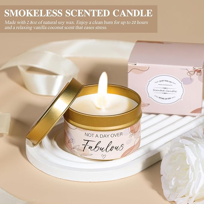 Birthday Gifts for Women - 13PCS Unique Happy Birthday Gifts Basket for Mom Her Best Friend Sister Wife Girlfriend Coworker - Relaxing Spa Self Care Package Get Well Soon Gifts Set (Vanilla) - Bloomnest