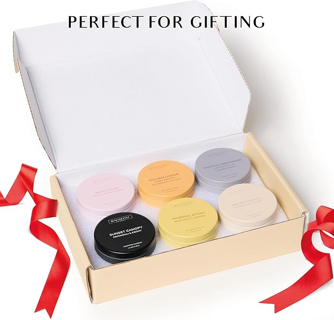 Benevolence LA Candle Gift Set – 6 Fall Scented Candles (1.4 oz) | Aromatherapy Candles with Orange, Eucalyptus, Rose & Jasmine | Cozy Seasonal Gift - Bloomnest