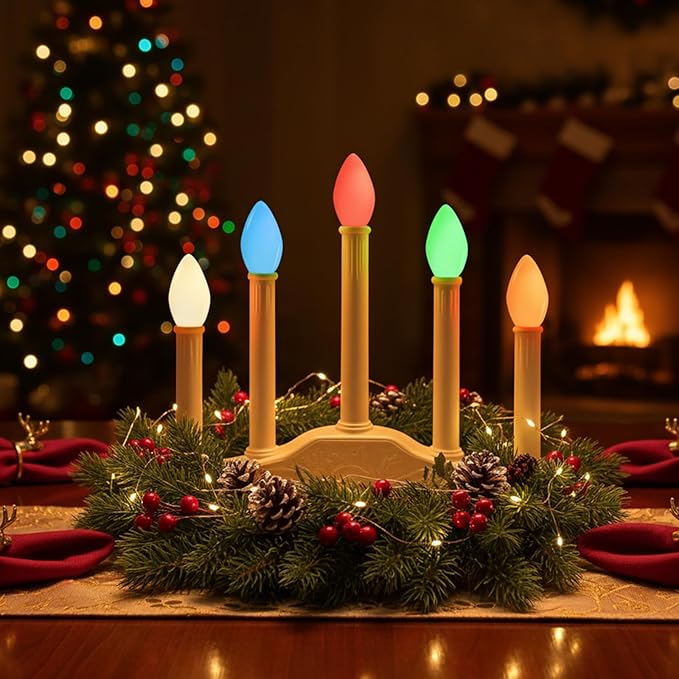 C7 LED Christmas Lights Replacement Bulbs, 25 Pack 0.6w C7 Ceramic Multicolor Light Bulbs with E12 Candelabra Base, Vintage Colored Light Bulbs for Indoor/Outdoor Christmas String Lights - Bloomnest
