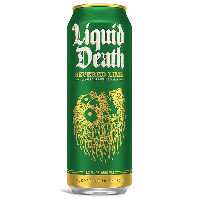 Liquid Death, Severed Lime, Lime-Flavored Sparkling Water, 8-Pack (19.2oz Cans), Low Calorie & No Artificial Sweeteners - Bloomnest